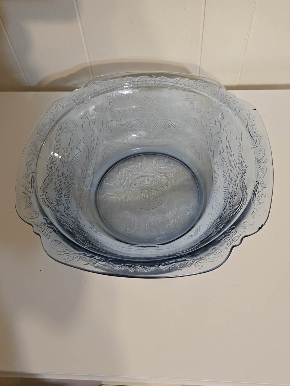 Vintage Indiana Glass Recollection Blue Serving Bowl